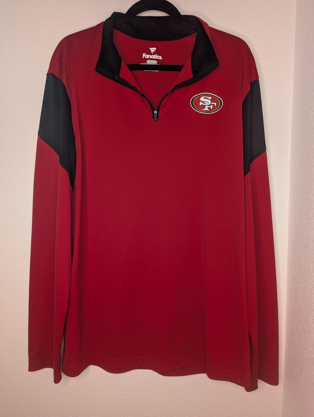 Fanatics San Francisco 49ers Men's Quarter Zip Pullover XL NFL Sports Activewear